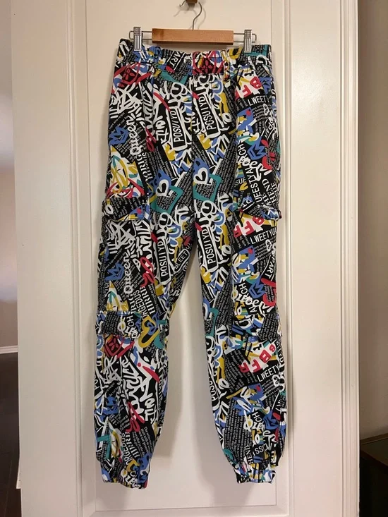 ✨💙 90s Vintage Bold Streetwear Graphic Cargo Pants 💫♥️ - Picture 2 of 13